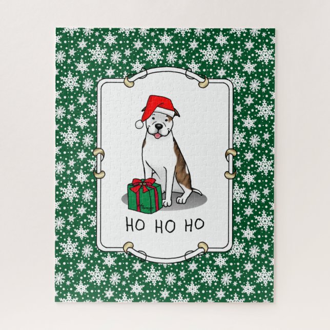 Quebra-cabeça Touro para Papais noeis de Natal (lt brindle white (Vertical)