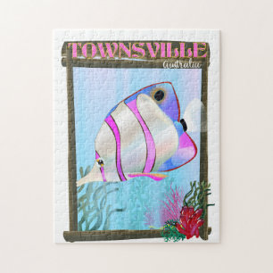 Quebra-cabeça Townsville, Austrália - poster de viagens de peix