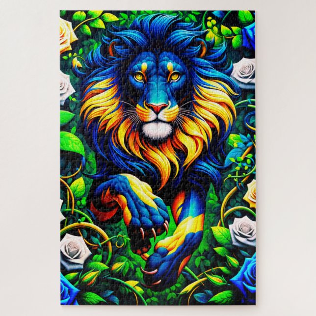 Quebra-cabeça Trabalho de arte de leão (Vertical)