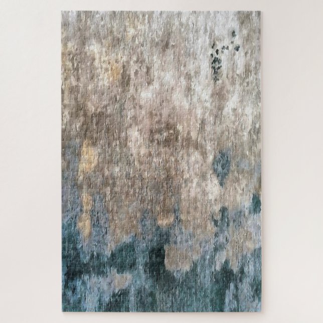 Quebra-cabeça Trabalho de arte Decorativo Cinza da Abstrato Azul (Vertical)