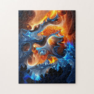 Quebra-cabeça Trabalho de arte Fractal de gelo e espiral de incê