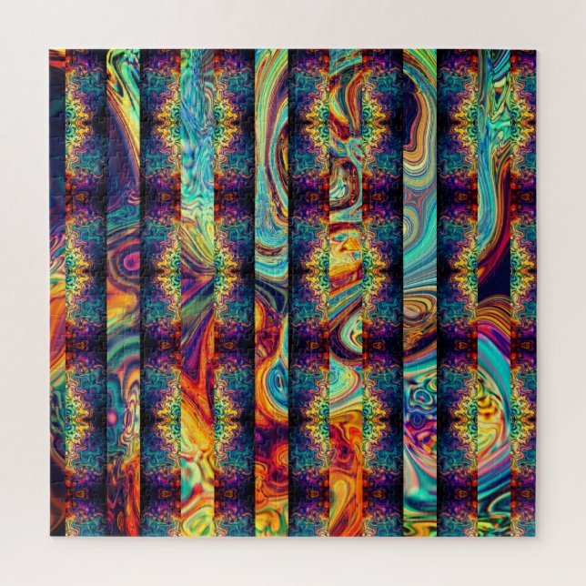 Quebra-cabeça Trabalho de arte Psicodélico Abstrato Dividido (Vertical)