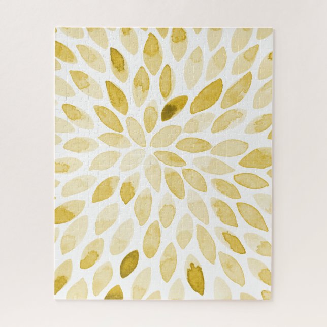 Quebra-cabeça Traços de pincel amarelo de aquarela (Vertical)