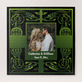 Quebra-cabeça Tradicional Green Irish Celtic Design