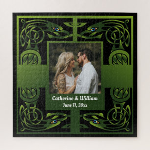 Quebra-cabeça Tradicional Green Irish Celtic Design