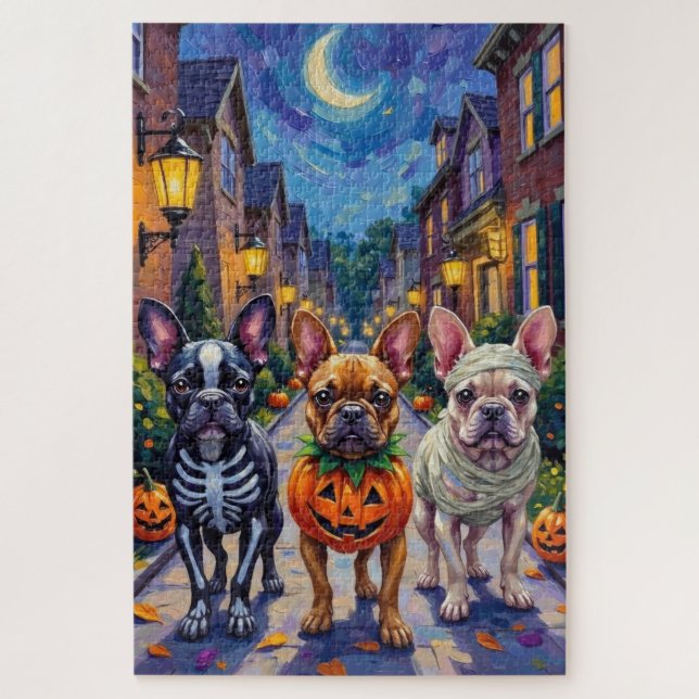 Quebra-cabeça Traje de Halloween para French Bulldog fazendo 'do (Vertical)