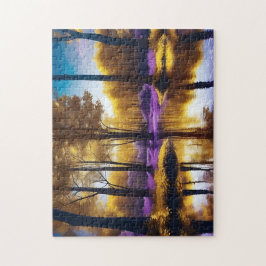 Quebra-cabeça Tranquilidade Florestal de outono ouro