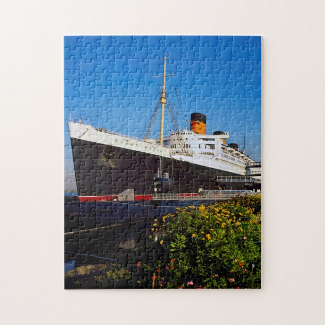 Quebra-cabeça Transatlântico Queen Mary Califórnia. (Vertical)
