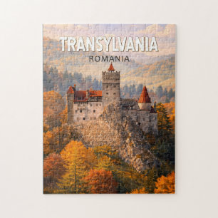 Quebra-cabeça Transilvania Romênia Ilustração Arte de Viagem Vin