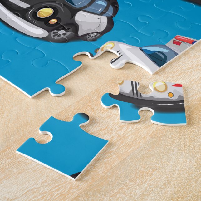 Quebra-cabeça Transportes policiais, ambulatórios e bombeiros (Lateral)