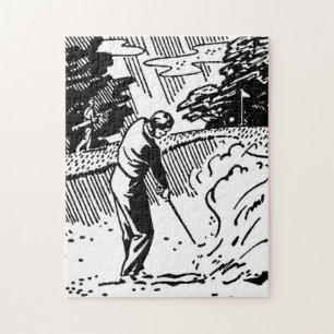 Quebra-cabeça Trava de Areia de Golfer Retro