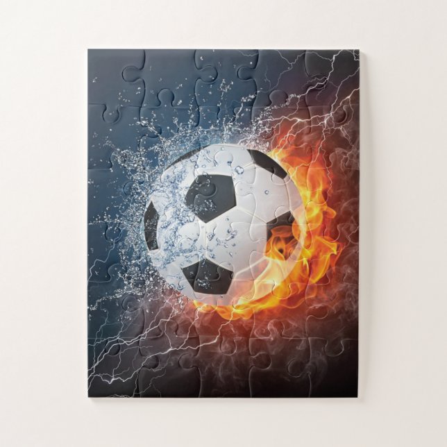 Quebra-cabeça Travesseiro decorativo Flaming de Futebol/Bola de  (Vertical)