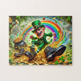 Quebra-cabeça Travessuras de Leprechaun, Cena Irlandesa Divertid