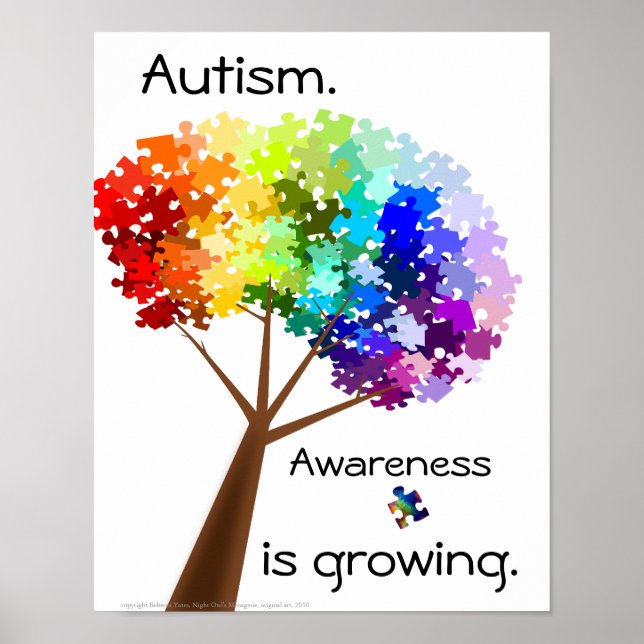 Quebra-cabeça Tree Autismo Poster de Consciência (Frente)