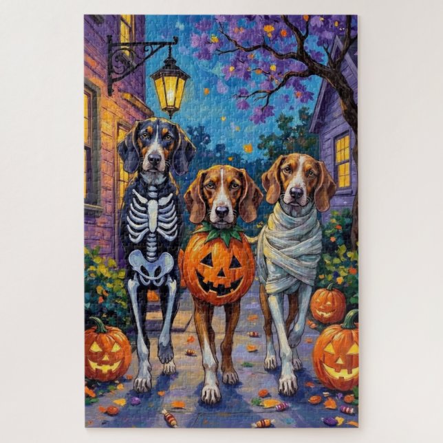 Quebra-cabeça Treeing Walker Coonhound em Fantasias de Halloween (Vertical)