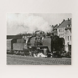 Quebra-cabeça Trem a Vapor Locomotiva Antiga Ferrovia