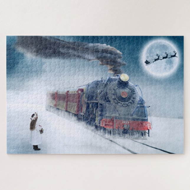 Quebra-cabeça Trem de Natal de Inverno   (Horizontal)