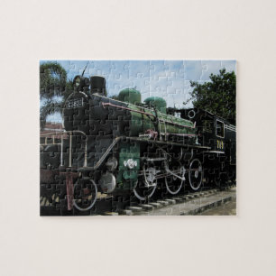 Quebra-cabeça Trem do vapor WW2 na ponte de Kwai do rio