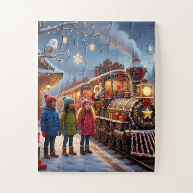 Quebra-cabeça Trem Mágico de Natal (Vertical)