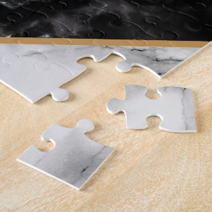 Quebra-cabeça Trendy Black & White Marble Stone - Adicionar Sua