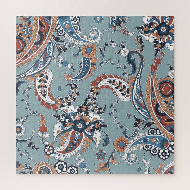 Quebra-cabeça Trendy Indian paisley: plano geral sem falhas. (Vertical)