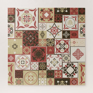 Quebra-cabeça Trendy Marsala - Padrão do Azulejo marroquino