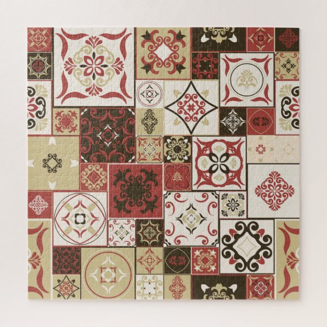 Quebra-cabeça Trendy Marsala - Padrão do Azulejo marroquino (Vertical)