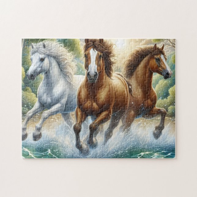 Quebra-cabeça Três Cavalos Selvagens (Horizontal)