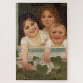 Quebra-cabeça Três crianças na janela