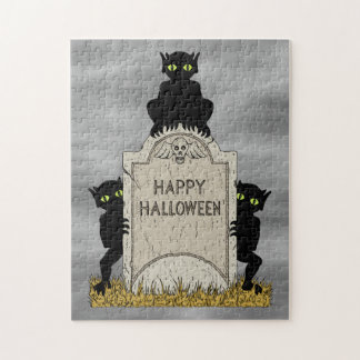 Quebra-cabeça Três Diabinhos Feliz Halloween