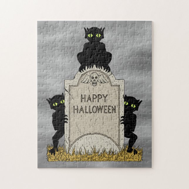 Quebra-cabeça Três Diabinhos Feliz Halloween (Vertical)