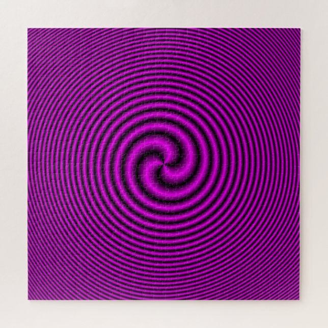 Quebra-cabeça Três Espirais à Altura em Rosa Violeta (Horizontal)
