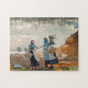 Quebra-cabeça Três Garotas Fisher, Tynemouth por Winslow Homer