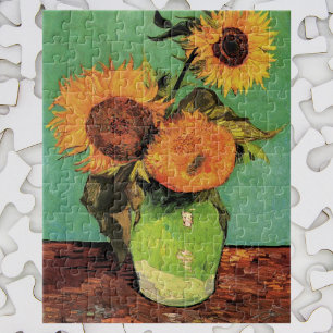 Quebra-cabeça Três girassóis em um vaso por Vincent van Gogh