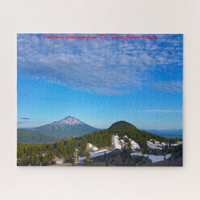 Quebra-cabeça Três Irmãs Oregon. Saudações de Natal (Horizontal)