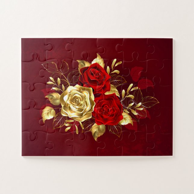 Quebra-cabeça Três Rosas de Joia (Horizontal)