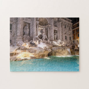 Quebra-cabeça Trevi Fountain à noite - Roma, Itália