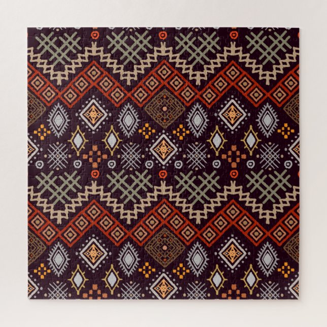 Quebra-cabeça Tribal Art Boho Geométrico Impressão (Vertical)