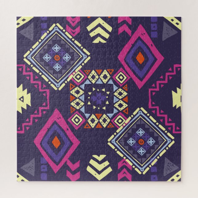 Quebra-cabeça Tribal, origem geométrica primitiva. (Vertical)