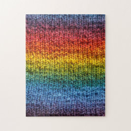 Quebra-cabeça tricotando o Tecido do Rainbow Knit Stockinette