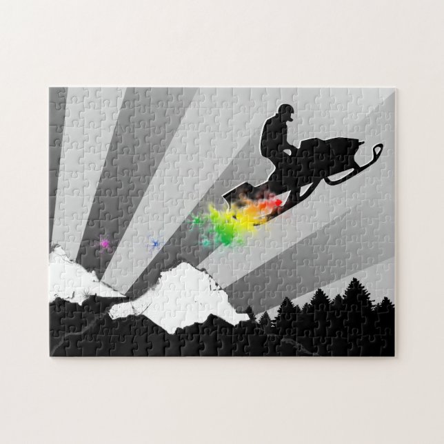 Quebra-cabeça trilha de neve para moto de neve (Horizontal)