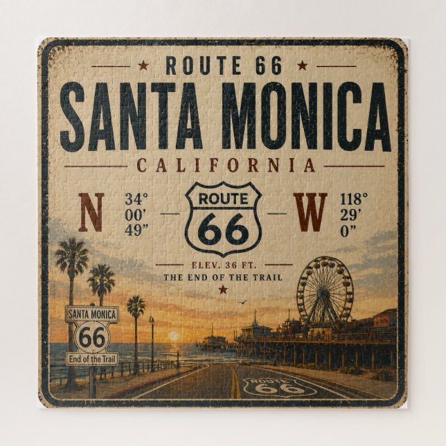 Quebra-cabeça Trilha do Fim da Rota 66 em Santa Monica (Vertical)