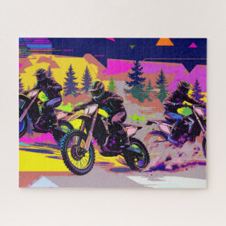 Quebra-cabeça Trío de Corredores de Motocross - Pilotos de Bicic