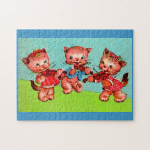 Quebra-cabeça trio de violinistas de gatinhos