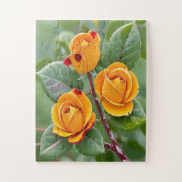 Quebra-cabeça Trio Flor de Ouro | Rosa Amarela Botânica 