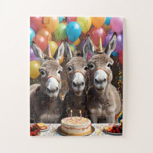 Quebra-cabeça Triplo da Alegria: Bacia de Aniversário de Donkey