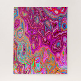 Quebra-cabeça Trippy Abstrato Magenta - Arco-íris Magenta - Colo