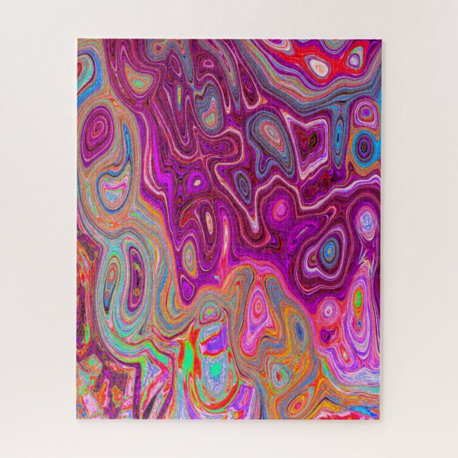 Quebra-cabeça Trippy Abstrato Magenta - Arco-íris Magenta - Colo (Vertical)