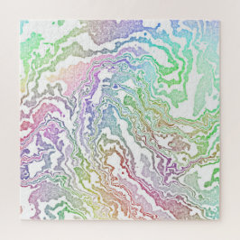 Quebra-cabeça Trippy Boho Marbled Colorful Rainbow Abstrato