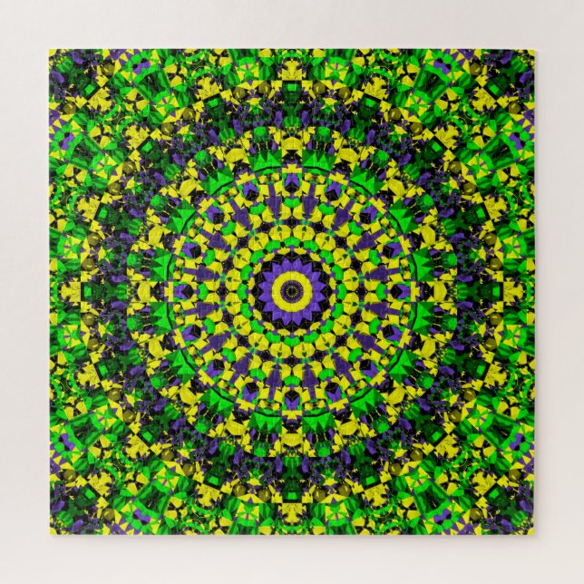Quebra-cabeça Trippy Groovy Retro Hippie Colorful Mandala Art (Vertical)